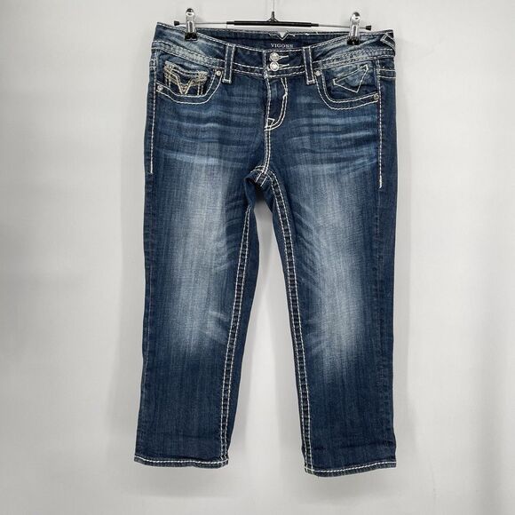 Vigoss 'The Dublin' Capri 8-Pocket Stretch Denim Jeans. Women's Size 9‎ - Picture 1 of 9